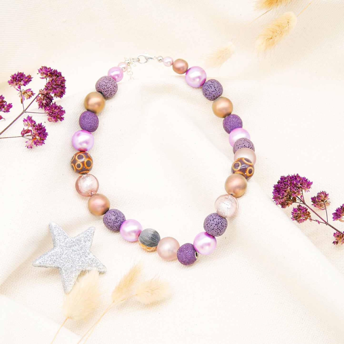 Perlenkette Soft Lilac