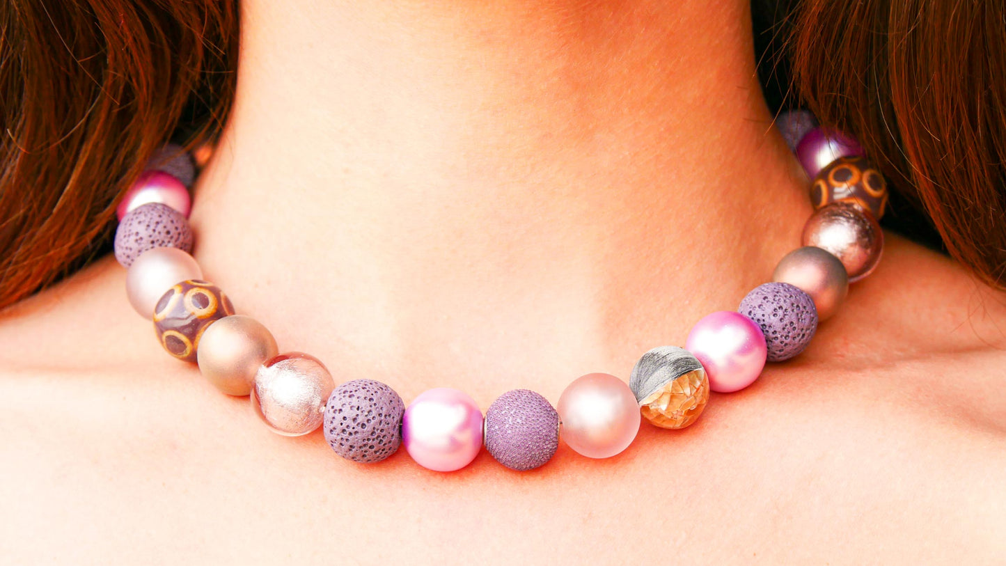 Perlenkette Soft Lilac
