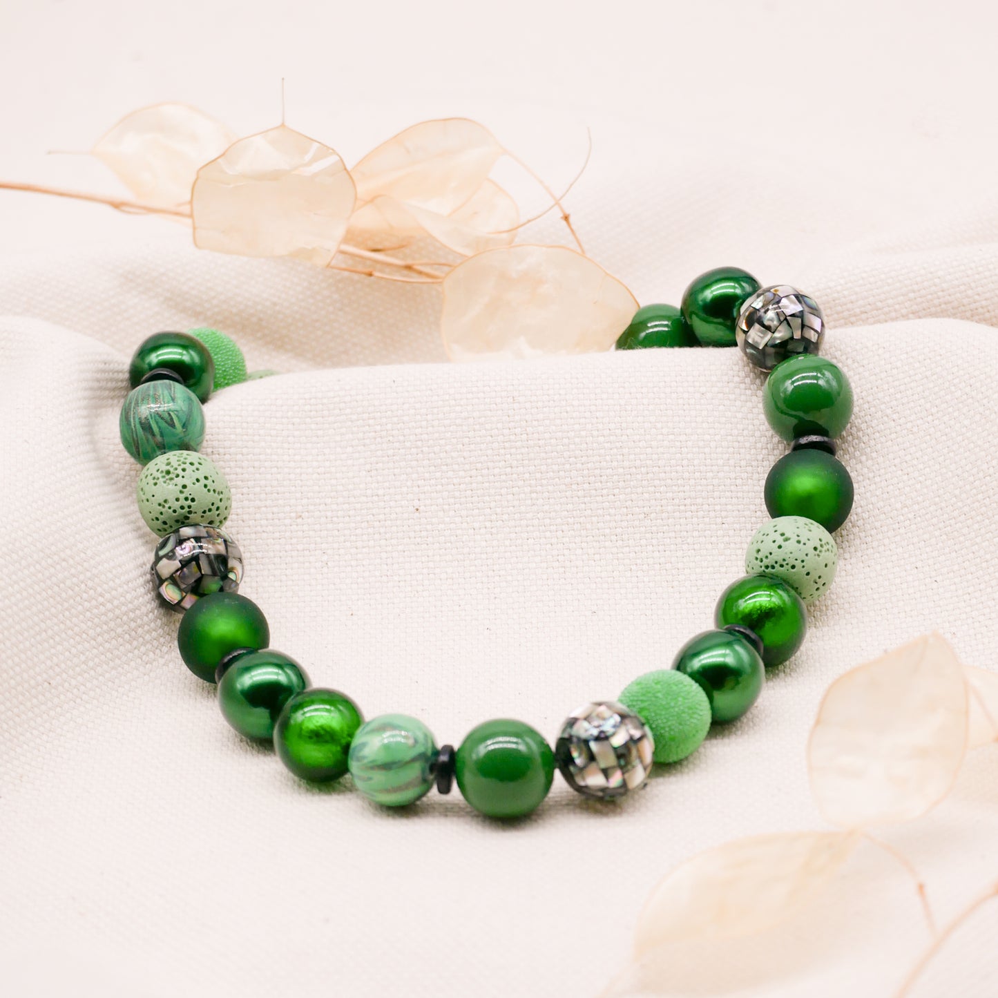 Perlenkette Tropical Green