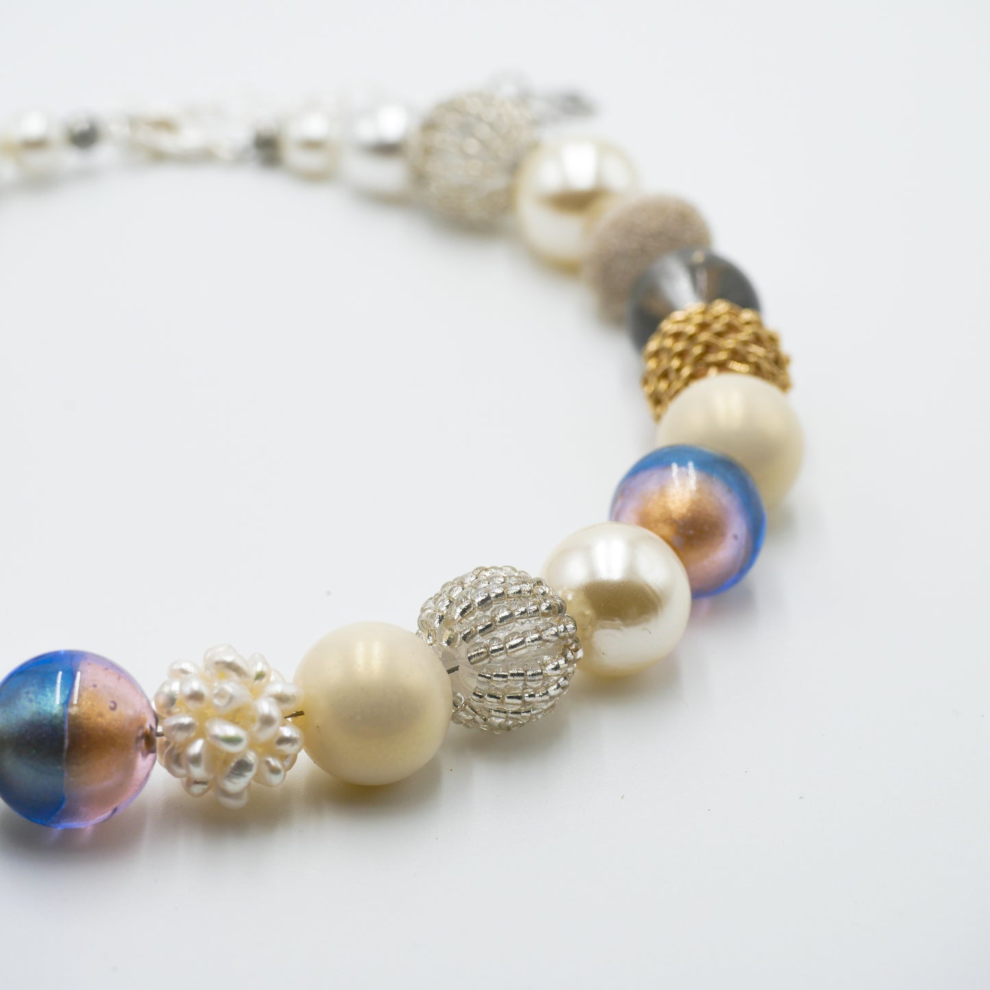 Perlenkette Champagner