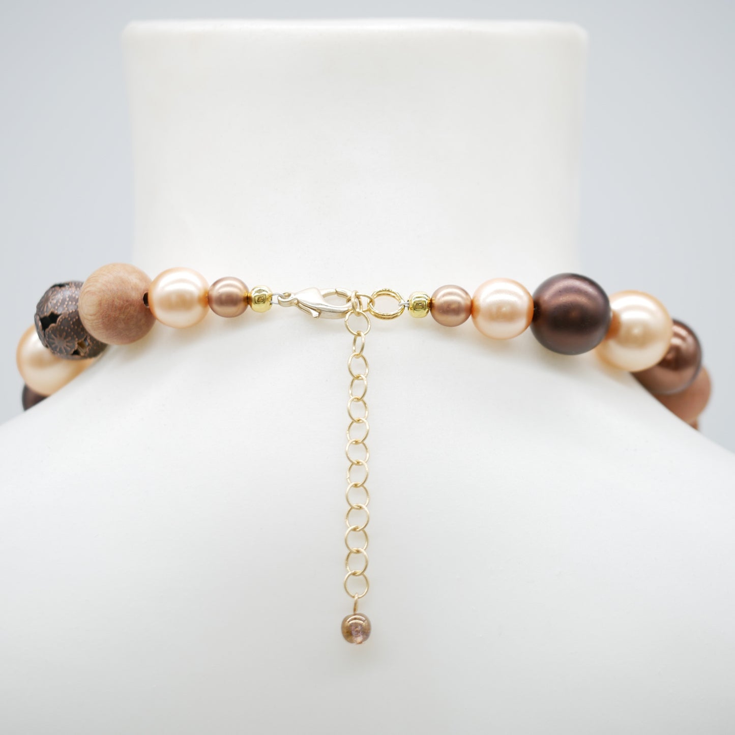 Perlenkette Caramel Creme