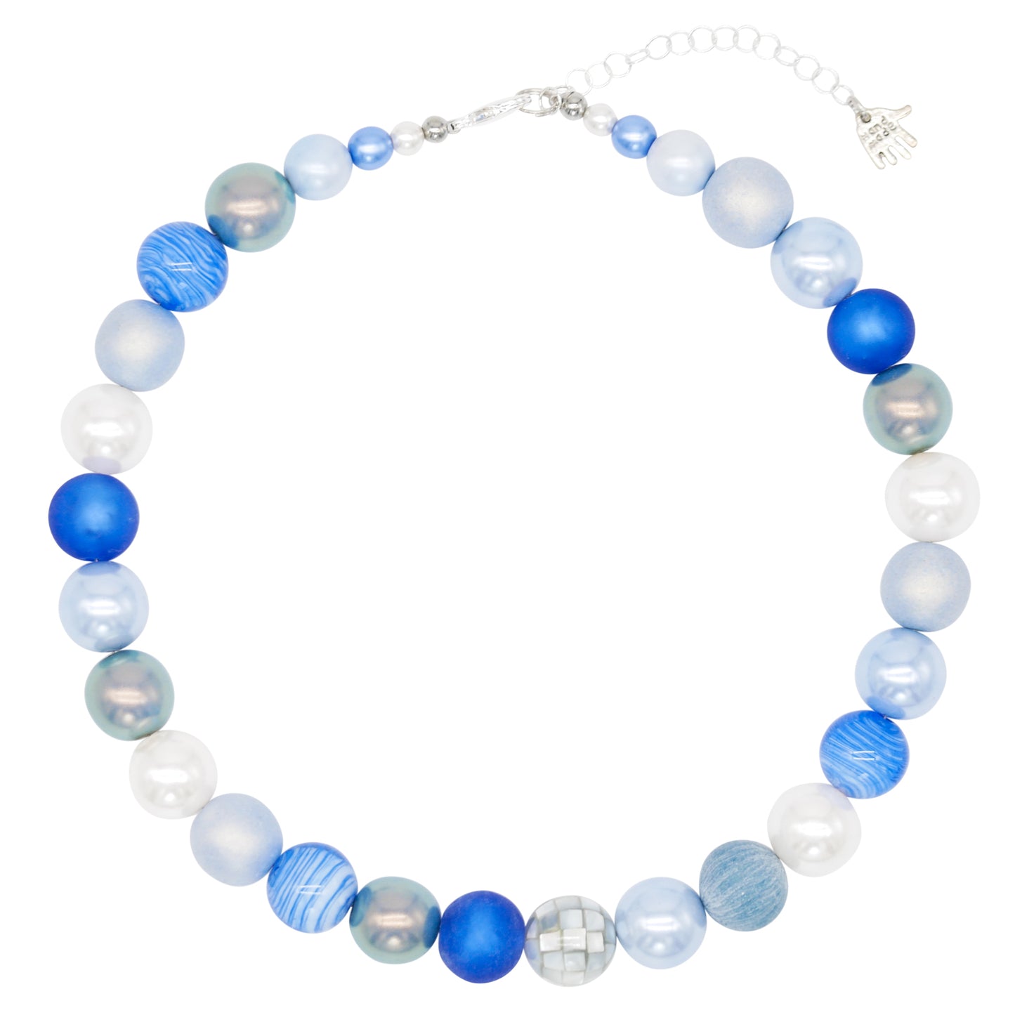 Perlenkette Azurblau