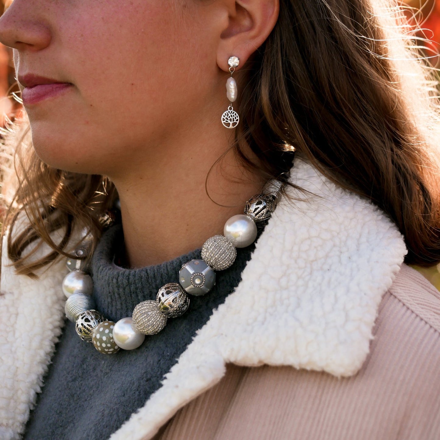 Perlenkette Classic Silver