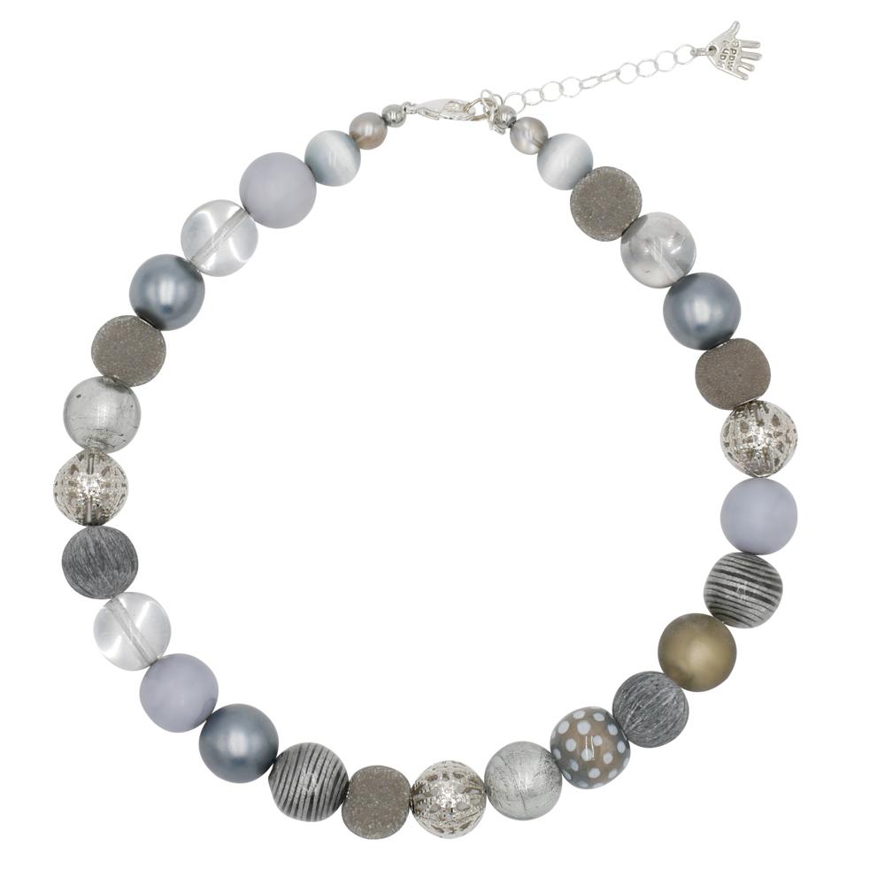 Perlenkette Silver Grey