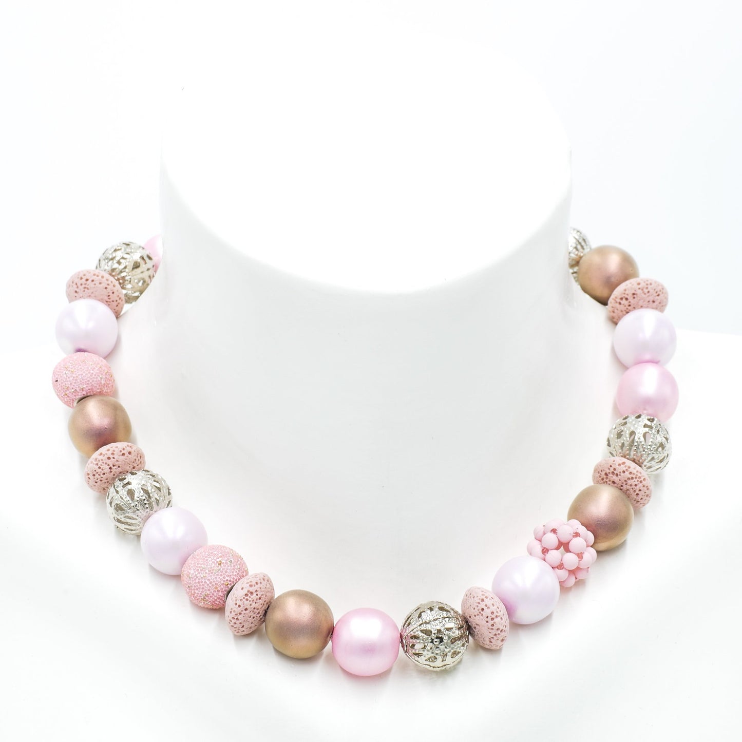 Perlenkette Silver Rosé