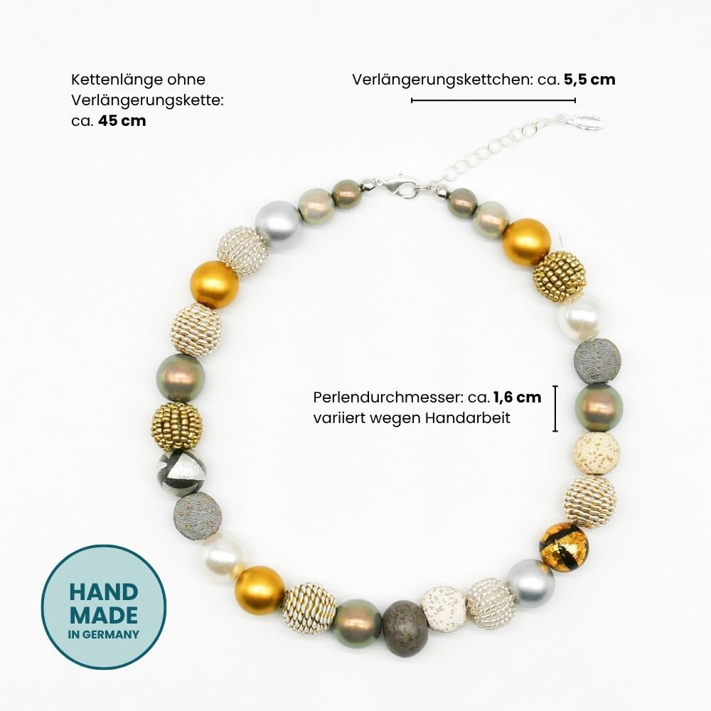 Perlenkette Golden Granit