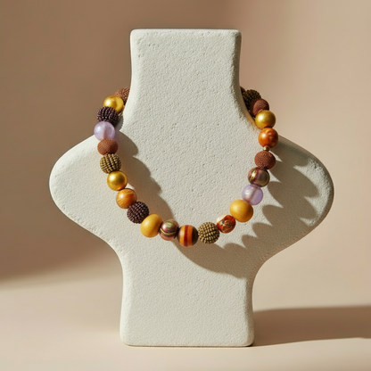 Perlenkette Waldgold