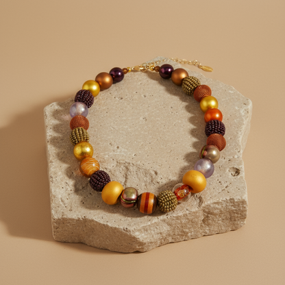 Perlenkette Waldgold