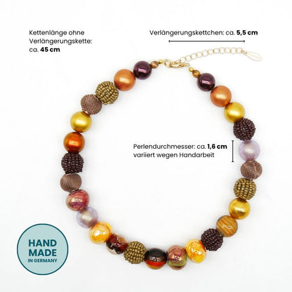 Perlenkette Waldgold