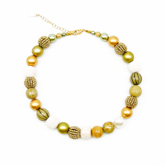 Perlenkette Light Golden Nature