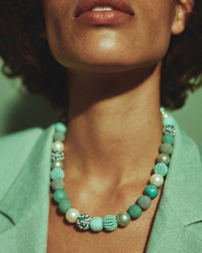 Perlenkette Mint Green