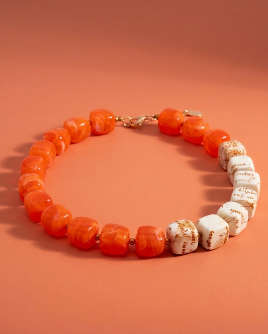 Perlenkette Tangerine Cubes