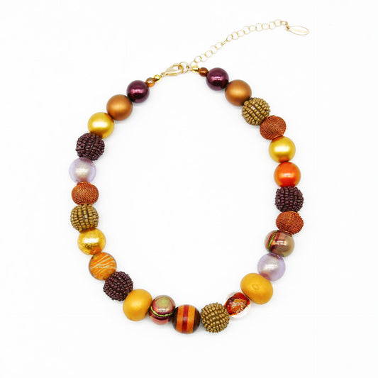 Perlenkette Waldgold