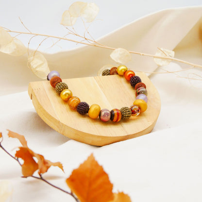 Perlenkette Waldgold