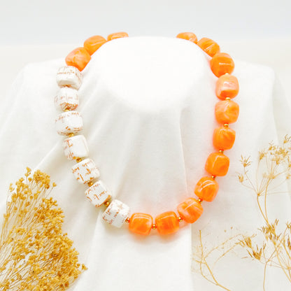Perlenkette Tangerine Cubes