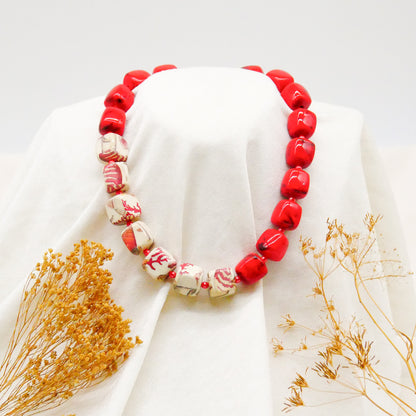 Perlenkette Coral Cubes