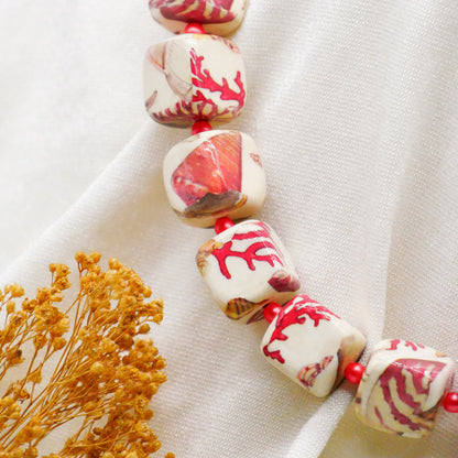 Perlenkette Coral Cubes