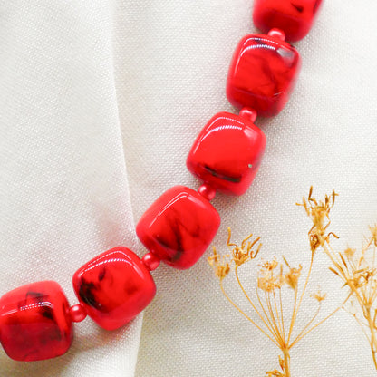 Perlenkette Coral Cubes