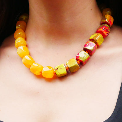 Perlenkette Honey Cubes