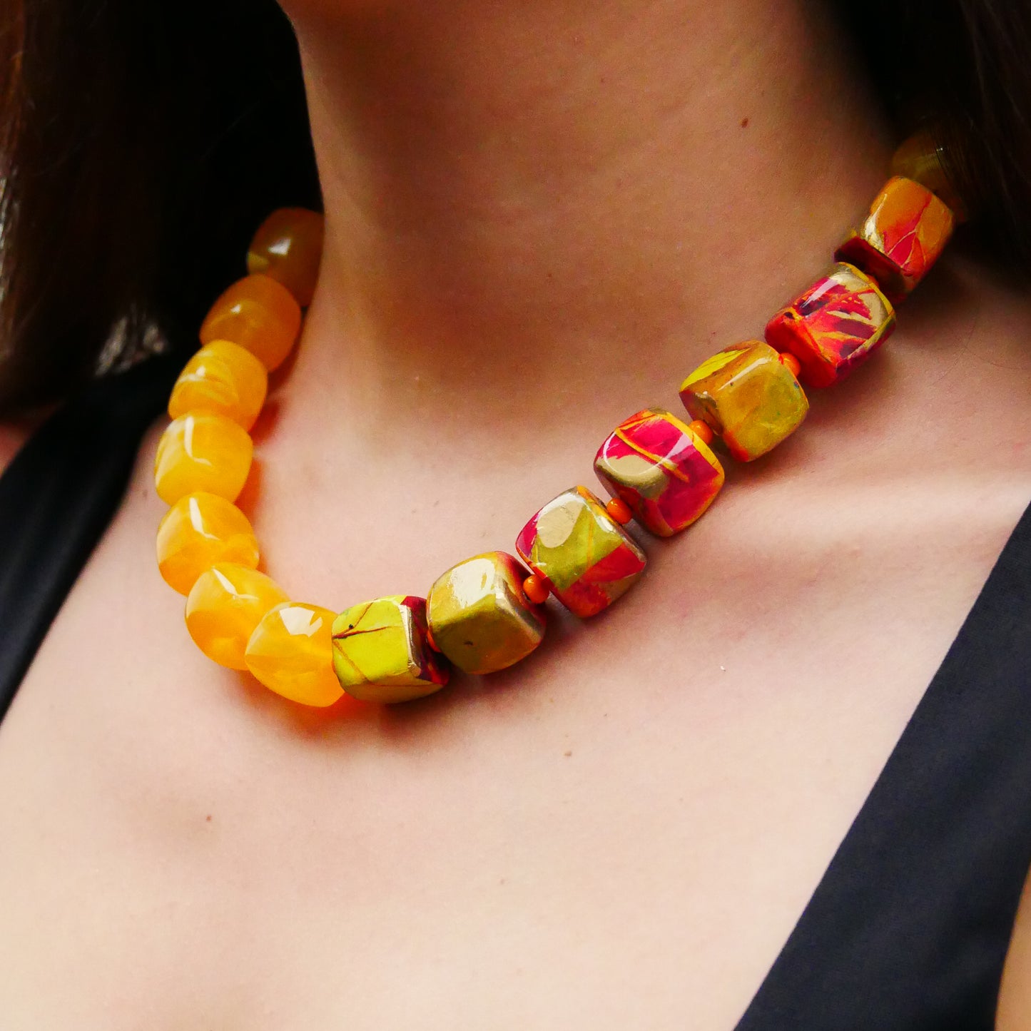 Perlenkette Honey Cubes