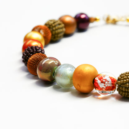 Perlenkette Waldgold