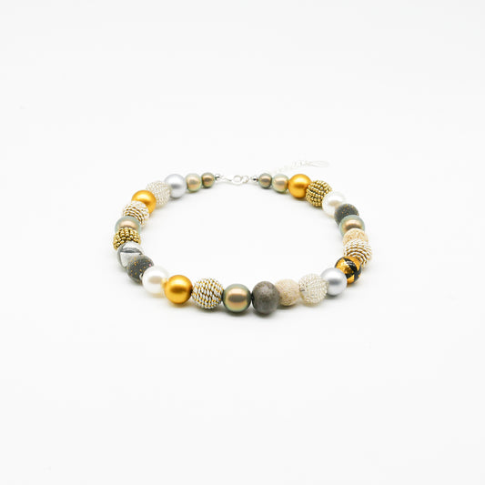 Perlenkette Golden Granit