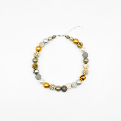 Perlenkette Golden Granit