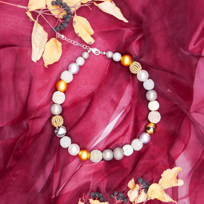 Perlenkette Golden Granit