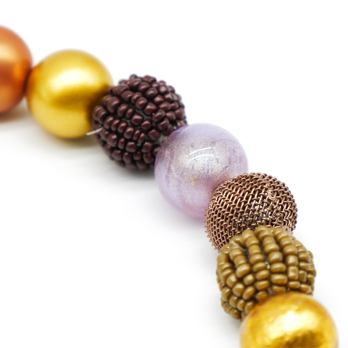 Perlenkette Waldgold