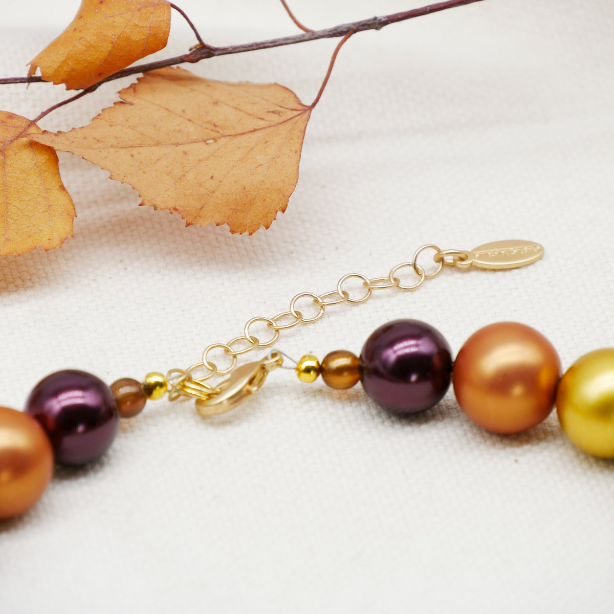 Perlenkette Waldgold