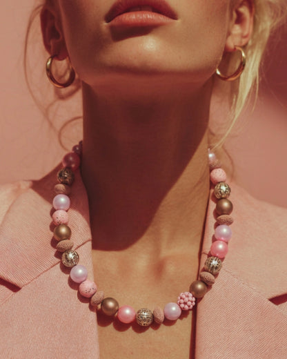 Perlenkette Silver Rosé