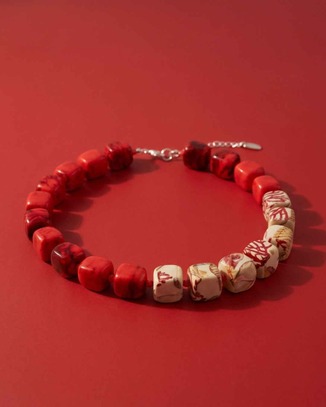 Perlenkette Coral Cubes