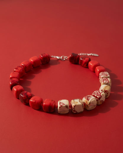 Perlenkette Coral Cubes