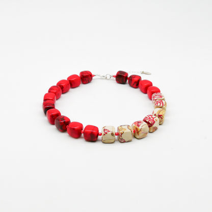 Perlenkette Coral Cubes