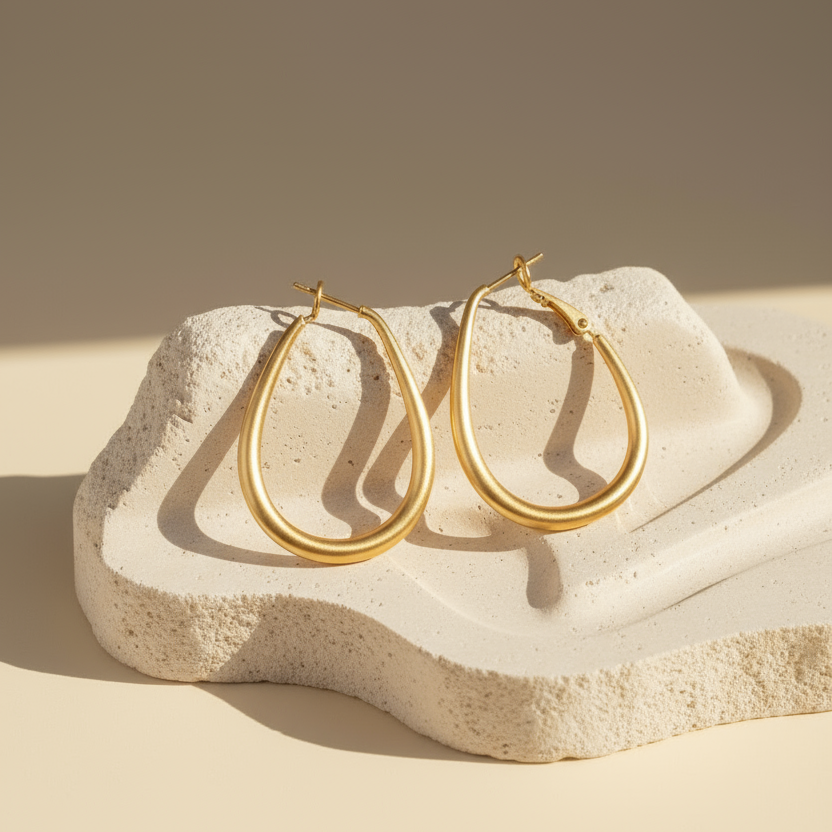 Ohrringe Lunar Oval Gold