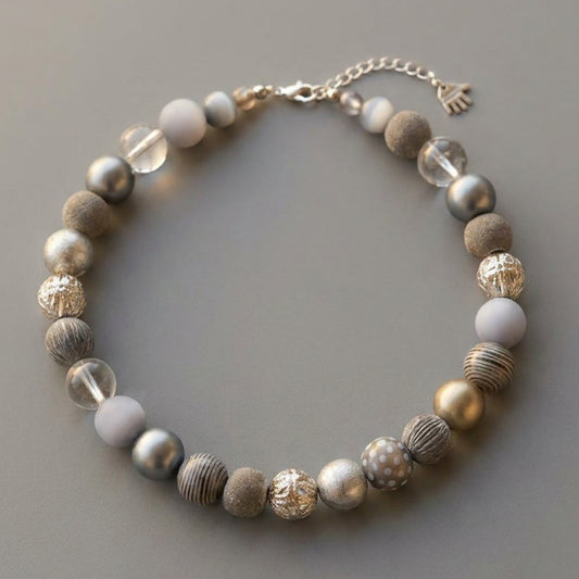 Perlenkette Silver Grey