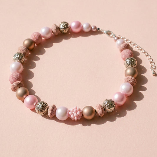 Perlenkette Silver Rosé