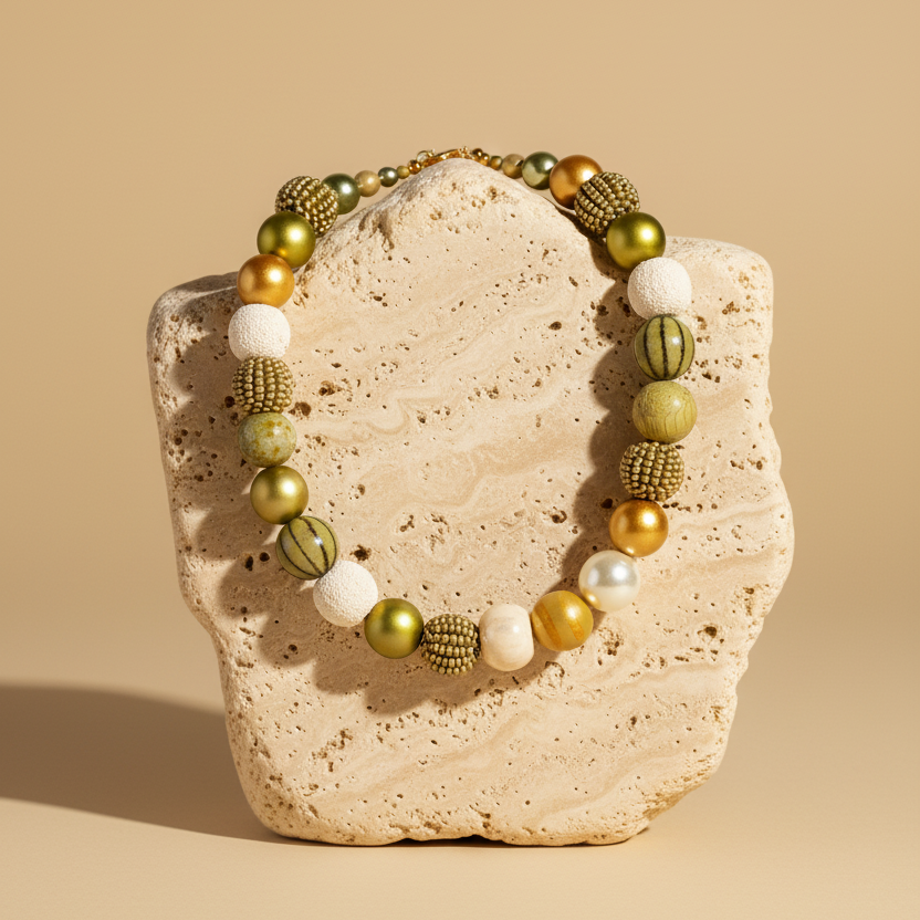 Perlenkette Light Golden Nature