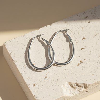 Ohrringe Lunar Oval Silver