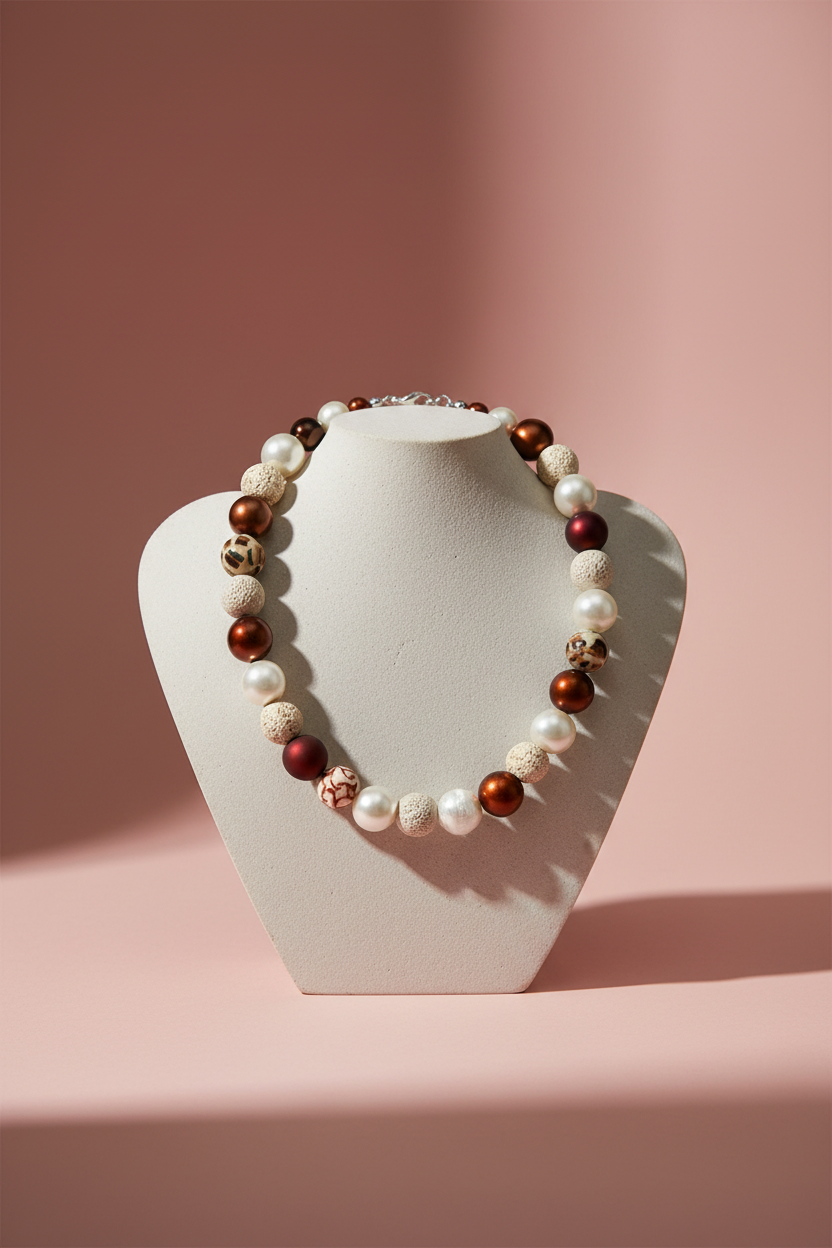 Perlenkette Cappuccino