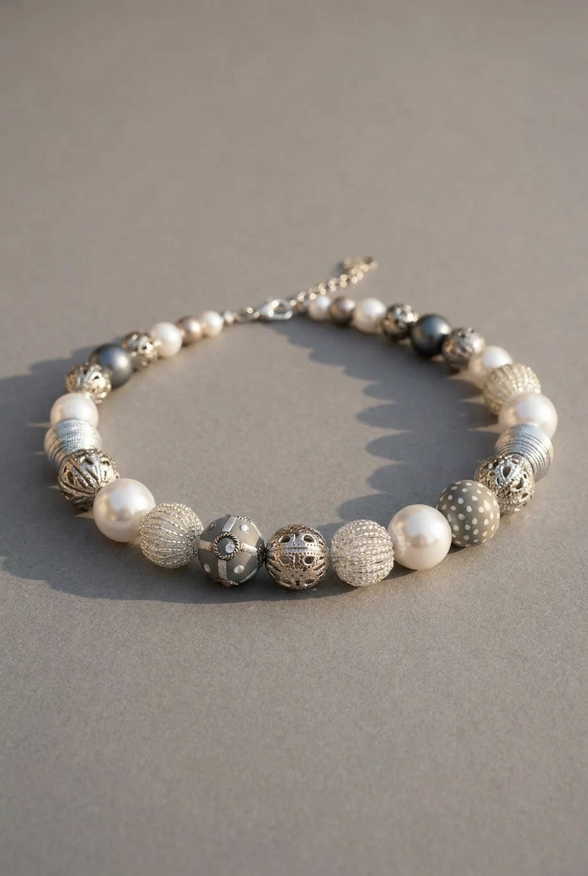 Perlenkette Classic Silver