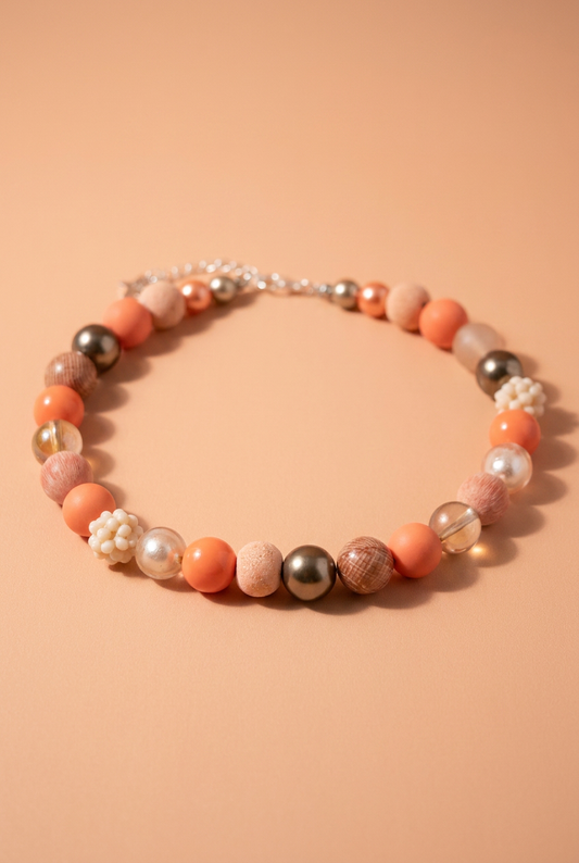 Perlenkette Peach Bloom
