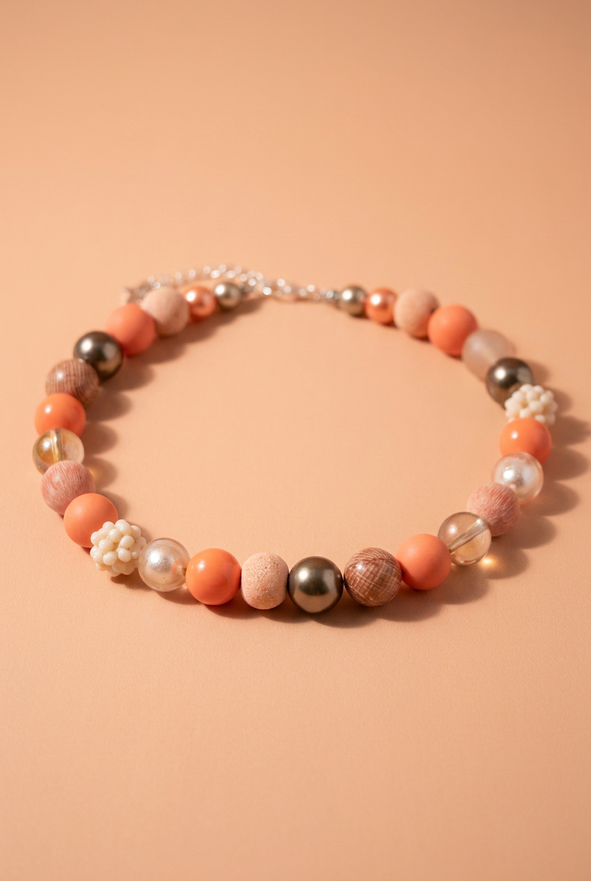 Perlenkette Peach Bloom