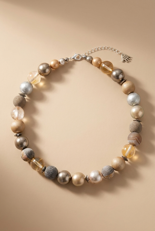 Perlenkette Pearl Beige
