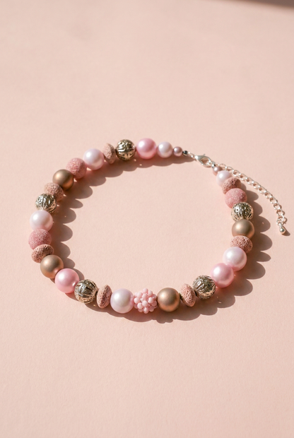 Perlenkette Silver Rosé