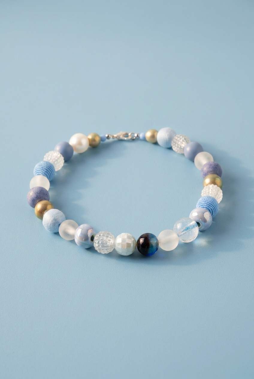 Perlenkette Skylar Light Blue