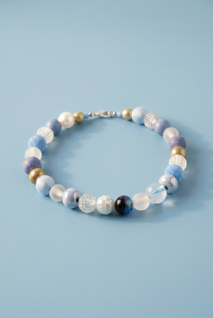 Perlenkette Skylar Light Blue