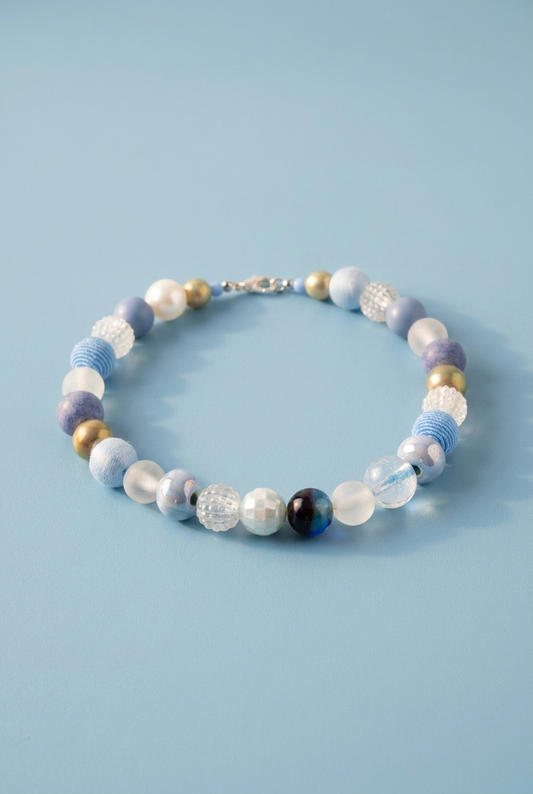 Perlenkette Skylar Light Blue