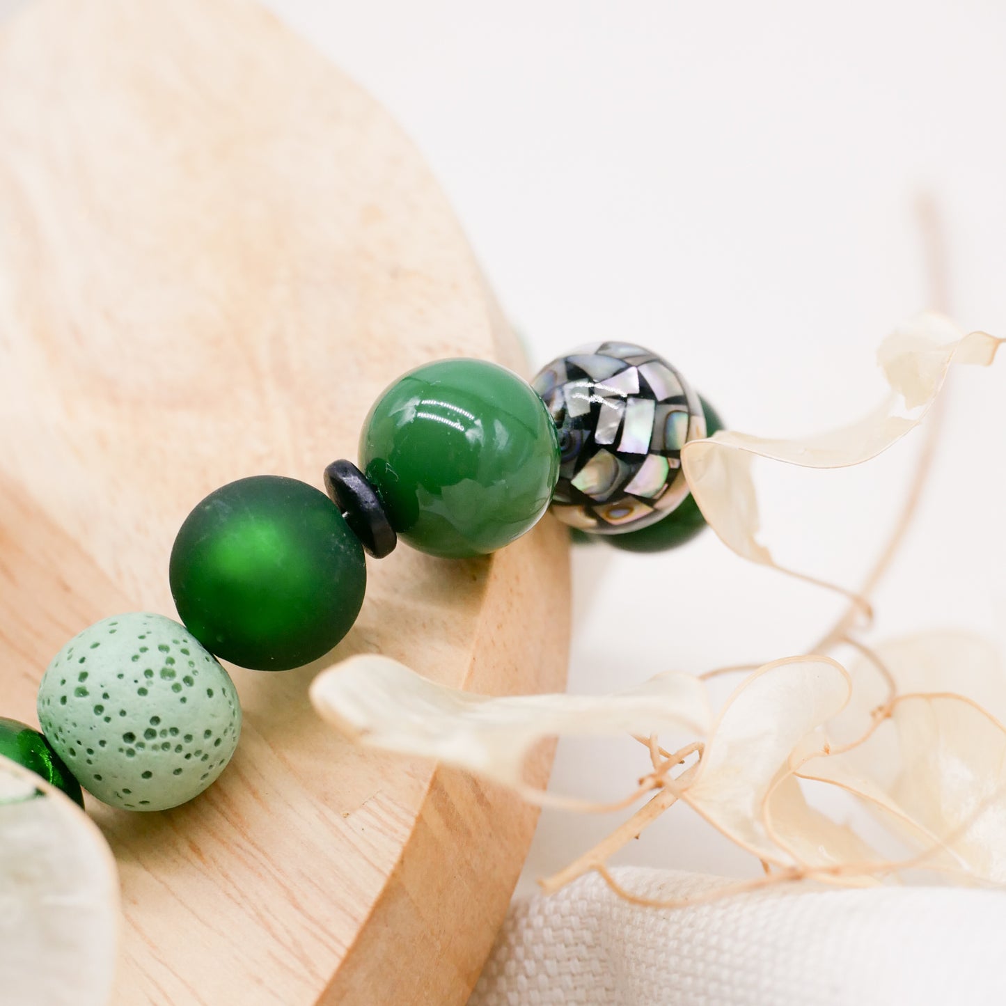 Perlenkette Tropical Green